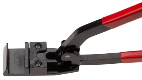 STUBAI Doppelfalzzange gerade 30 mm Arbeitsbreite 282602 | Zum Schließen von Stehfälzen | Vergütete gefräste Backen, abgerundete Kanten, ergonomische rote Schenkel | Spezialfalzzange für Dachdecker