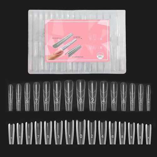 Sandwich-Nagelformen | 240-teilige Nagelformen für Gel Builder | Sandwich Nails Extensions-d-ual Form | Poly Nails Gel-Spitzen-Erweiterung für Anfänger, Profis, Heimsalon, einfach zu verwenden