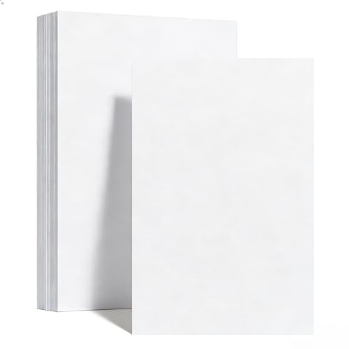 50 Stück Kraftpapier Weiß Druckerpapier A4 Kartonpapier Dicke Pappe zum Basteln,250g/m²,Tonpapier,Hochwertiges Verpackungspapier,Lebensmittelecht,Kinder DIY Karten,Kunsthandwerk