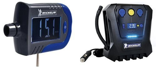 Michelin 009526 Contrôleur Pression avec Usure Pneus et Michelin 009519 Compresseur Digital 12 V