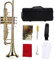 Tbest Trompete Bb Messing Golden - Praxis Learning Instrument Set Kit Zubehör mit Trompete Koffer für Erwachsene Anfänger Kinder Studenten