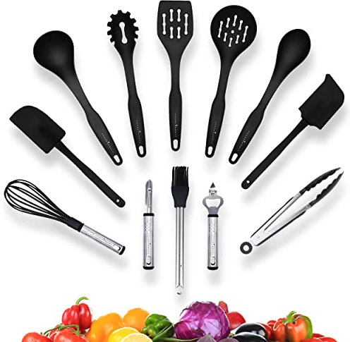 KRONENKRAFT Set d'accessoires de cuisine de 12 pièces , set de cuisson, ensemble d'ustensiles de cuisine - Tout ce dont vous avez besoin pour cuisiner!