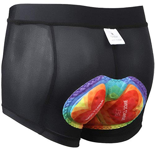 SKYSPER Caleçon de Cyclisme pour Femme avec Gel 3D Rembourré sous-Vêtements Shorts de Vélo Respirant Confortable Séchage Rapide Caleçon de Cyclisme pour Vélo de Terrain VTT Vélo de Route, Noir, L