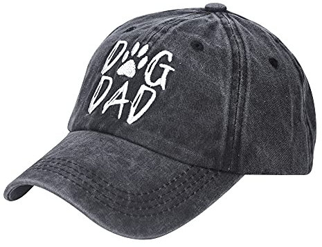 Waldeal Baseballkappe für Herren, waschbar, verstellbar, für Hundeliebhaber, Dog Dad Stickerei, Schwarz, Einheitsgröße