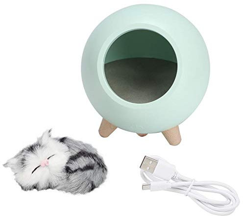 TOPINCN Nette Katze Nachtlicht Little Pet House Led Nachtlampe Schlafzimmer Beleuchtung Atmosphäre Lampe Home Office Schlafzimmer Zimmer(Grün)