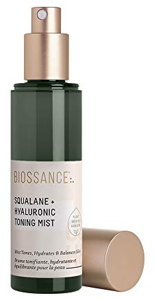 BIOSSANCE Squalane & Hyaluronic Toning Mist - Hydrating Spray - 75ml | Multi-use spray, moisturizes protects and plumps skin, toning and setting makeup, visibly reduces fine lines