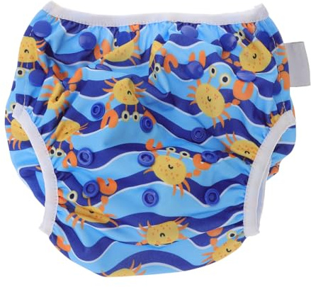 Healifty Baby Swimming Trousers Adjustable Swim Nappy Reusable Cloth Swim Diaper for Newborn Toddler Boys Girls Digital Print Size 6-7