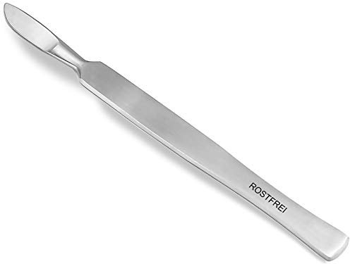 Profi Hornhautschaber Stumpfes Skalpell Creme-Schaber aus rostfreiem Edelstahl Hornhautentferner Pediküre Schaber zur sanften Entfernung der Hornhaut für die Fußpflege 14,5 cm (Modell 1)