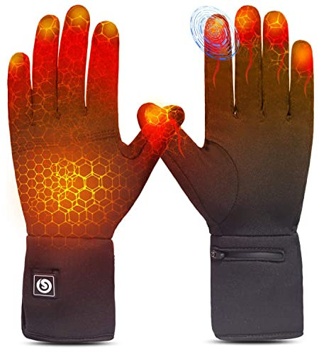 elektrische beheizte Handschuhe für Herren Damen,wiederaufladbar beheizbare Winter Handschuhe für Outdoor Fahrrad Motorad Ski Snowdoard Jagd (Schwarz, XXS)