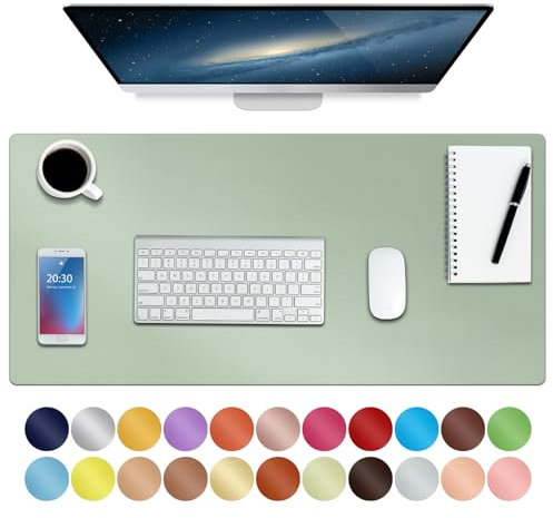 Leder-Schreibtischunterlage,wasserdichte Schreibtischunterlage für Schreibtisch, Schreibtischunterlage für Tastatur und Maus, Leder-Mauspad-Schutz für Büro und Zuhause, 76 * 36.5cm(M Green)