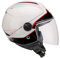CGM Casco demi jet visiera lunga, 107G FLORENCE WAY, Bianco Rosso, L (59cm)