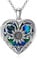 SOULMEET Sterling Silber Medaillon Halskette, die Bild Fotos personalisierte Herz Sonnenblumen Anhänger Halskette hält mit Abalone Shell