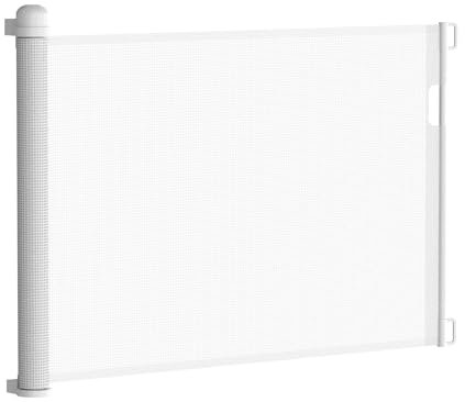 XMTECH Türschutzgitter Rollo Ausziehbar 0-150cm Weiß Treppenschutzrollo, Hund Türgitter und Baby Treppenschutzgitter Kinder Schutzgitter für Innen & Außenbereich