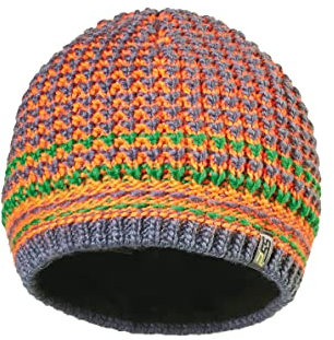 PSS Strickmütze mit Fleece Innenrand Orange/Grau Orange/Grau