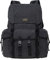 KAUKKO Canvas Retro Rucksack Damen Herren, Vintage Jagdrucksack Wanderrucksack mit 14 Zoll Laptopfach für Arbeit, Ausflüge, Uni, 18L, Schwarz-K1017