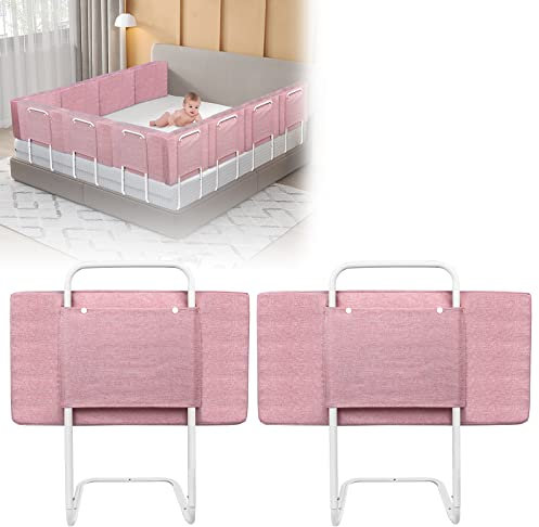 AufuN Ausfallschutz Kinderbett Bettgitter, 5-Loch höhenverstellbar, Fallschutz, Baby-Sicherheitsgitter mit Abnehmbar und Waschbarer Reißverschluss für Familienbett und Kinderbett (120cm,Kirschpulver)