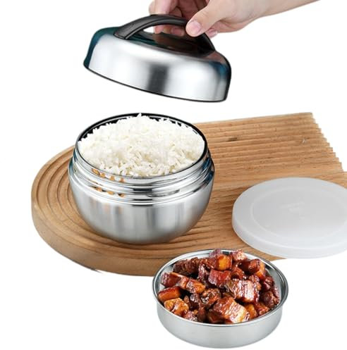 Jadeshay Thermos pour aliments chauds – Boîte à déjeuner isotherme, boîte à bento sous vide portable double couche en acier inoxydable 304 pour voyage, 800 ml
