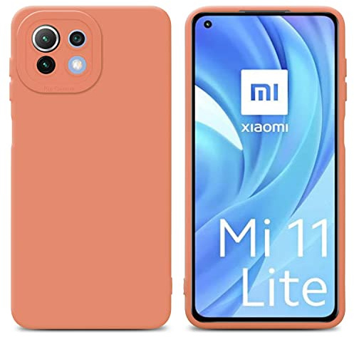 Cadorabo Hülle kompatibel mit Xiaomi Mi 11 LITE (4G 5G) 11 LITE NE Schutzhülle TPU Silikon Case Liquid Design mit Kameraschutz Slim Case Hülle für Xiaomi Mi 11 LITE (4G 5G) 11 LITE NE in Orange