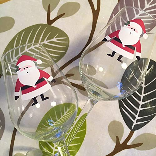 Father Christmas Santa Claus Glass Cup Stickers x 14