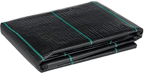 1 x 10 m / 3.2 x 32.8 ft Weed Control Membrane, Weed Control Woven Fabric, Ground Cover Sheet, 100 GSM, UV Stabilised, Weed Barrier Mat. Perfect for Gardens, Patios, Flower Beds, Landscaping (Black)