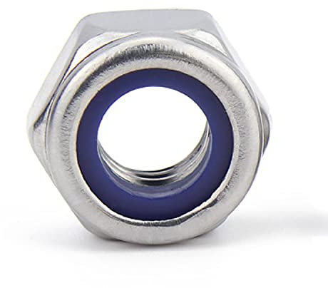 POKAR Dadi Autobloccanti Dado Esagonali di Bloccaggio Acciaio Inossidabile Con Anello in Nylon, 50 Pezzi M4