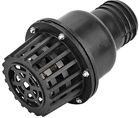 Rückschlagventil, Wasserpumpen-Fußventil, Schwarzes PVC-Niederdruck-Flachrückschlagventil für Fluidmaschinen mit Professionell Praktischen Gewinderohrverschraubungen (2,5 Zoll) 20 * 13 * 13