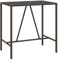 vidaXL Bartisch, Stehtisch mit Glasplatte, Bistrotisch Stahlrahmen, Tresentisch Partytisch Gartentisch, Braun 110x70x110cm Poly Rattan