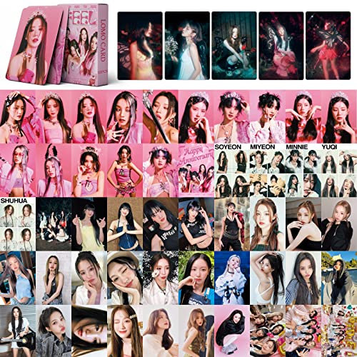 SKLTN 55 Stück (G) I-DLE Lomo Cards I-DLE Postcards (G) I-DLE I Feel Novel Photo Album Cards (G) I-DLE Merch Mini Lomo Photocards Geschenk für Fans