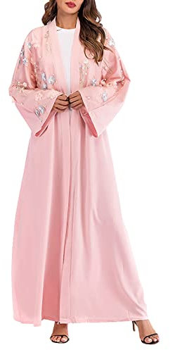Kleid Damen,Muslimisches Zweiteiliges Gebetskleid für Frauen Abaya Kleid Islamischer Naher Osten Dubai Türkei Maxi Abaya Kaftan mit voller Länge Hijab Kleid