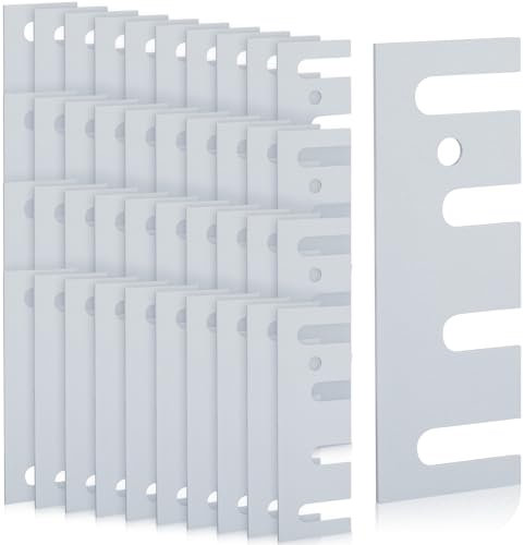 Ferraycle 16 Gauge Steel Hinge Shim Coated Finish Shims 4-1/2 Length x 1-5/8 Width Stainless Steel Door Hole Filler Plate for Door Hinge Repair Kit, Gray(40 Pack)