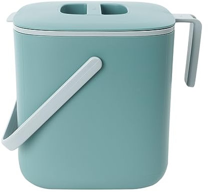 BLUE GINKGO Biomülleimer Küche – Kompostbehälter Küche mit Deckel, Griffen | Spülmaschinenfest | Hergestellt in Korea (2,6 Liter) – Grün