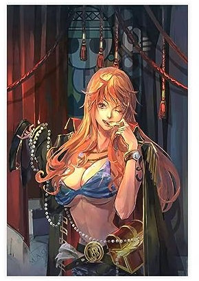 Anime One Piece Poster Nami Leinwand Poster Schlafzimmer Dekor Sport Landschaft Büro Zimmer Dekoration Geschenk,Leinwand Poster Wand Kunst Dekor Drucken Bild Gemälde Für Wohnzimmer Schlafzimmer Dekora