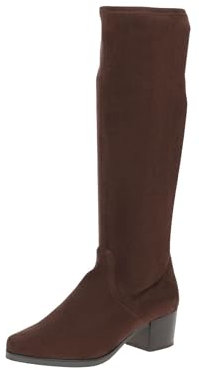 CAPRICE Damen Hohe Stiefel mit Absatz Kniehoch Vegan, Braun (Dk Brn Stretch), 40 EU