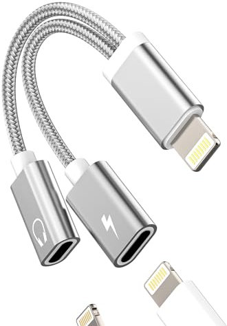 for iPhone Headphone Jack Adapter Dual Lightning Charger AUX Cable Dongle (2in1)for Apple MFI Certified Audio Charge Splitter Music Converter for iPad Air 11 12 13 14 Pro Max Se Xr 7 8 Plus Connector