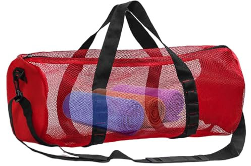 Sportausrüstungsträger – Nylon-Netz-Tauchsack, Ufer-Fitness-Tasche, Schnorcheltasche, Seesack, übergroßer Netz-Zylindersack, Reißverschluss, wasserdicht, multifunktional, Reisetasche zum Schnorcheln