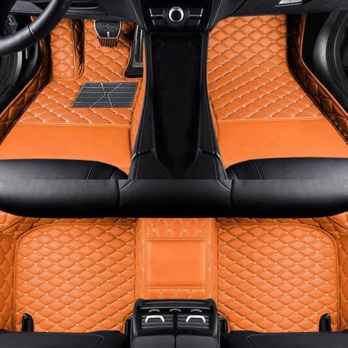 BXQDAM Auto-Bodenbeläge, Auto-Matten, Innenausstattung, für VW Multivan 2003-2014 T5,C-Orange