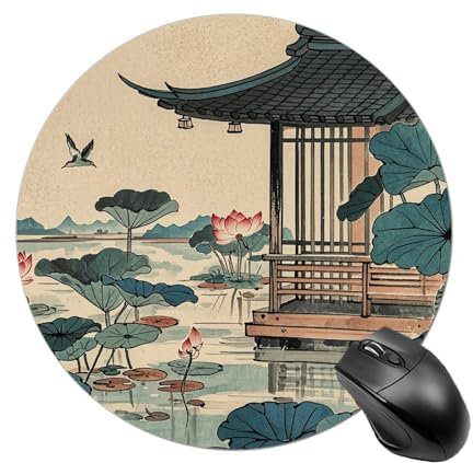 Mauspad, Leder-Mauspad mit Gummiunterseite, Schreibtischschutzunterlage für Laptop, Garten, See, Kiosk, Mauspad, Computer-Schreibtischmatte, rutschfeste Schreibtischunterlage für die Arbeit