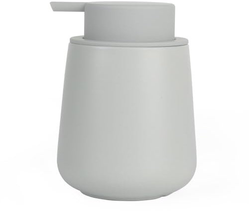 Bosilunlife Seifenspender Grau Spülmittelspender Keramik Seifenspender mit Großer Pumpenkopf, Nachfüllbarer Flüssigseifenspender Matt Soap Dispenser Geeignet für Küche,Bad - 350ml