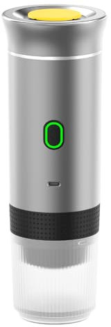 Máquina de café expreso portátil para viajes, cafetera eléctrica para el coche, 12 V, autocalentable, con USB C, para coche y hogar, 3 en 1, cafetera de camping (plata)