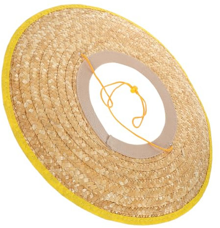 Gadpiparty Stroh-Sonnenschutz für Bauhelme Schutzhelm-Visier mit Voller Krempe für Outdoor-aktivitäten Im Garten und auf Dem BAU