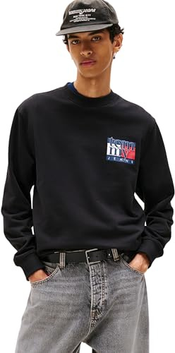 Tommy Jeans Men's Tjm Reg Rwb Flag Crew Ext Dm0dm22093 Pullover Sweatshirt (pack of 1)
