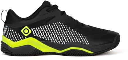 Izas Gratal Zapatillas de Padel para Hombre Mujer con Cordones y Suela Antideslizante. Deportivas Ligeras y Transpirables de Alto Rendimiento. Zapatos Unisex para Pádel Color Blanco, Negro y Amarillo