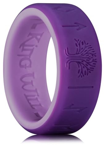 King Will Fedi nuziali in silicone per uomini e donne, interno sottile con motivo a cuore, anello di fidanzamento in gomma nero/blu/blu menta/grigio, larghezza 8 mm, spessore 2,2 mm, Silicone, Nessuna