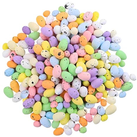 OYZOQ 100 PCS Ostereier Pastell 1.8x2.5cm plastik Ostereier zum Basteln Kleine Schaumeier zum Bemalen, Bekleben und Aufhängen Osterdeko für Osterkranz, Sträuße, Fenster und Tischdekoration UVM.