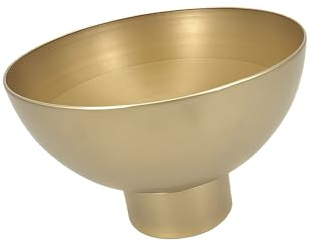 Greabuy Grand pot de fleurs ouvert en métal doré pour arrangement de fleurs, récipient pour plantes, décoration de balcon, vase sur pied