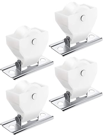 FUTUREORYY Poulies de Rideau 4 Pièces Pom à Verrouillage Sécurisé Argenté | Glissement Fluide, Pose Simple, Usage Polyvalent pour Maisons et Bureaux, Accessoires pour Stores et Rideaux