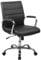 Flash Furniture Chefsessel, ergonomischer Bürostuhl, mit geformtem und höhenverstellbarem Ledersitz, Chrom-Armlehnen und feststellbarem Kipphebel, schwarz, 61 x 58 x 104 cm