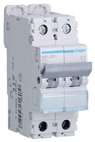 Hager M-Serie, automatisch, magnetisch, Größe: M gebogen, 6 Ka, 2 Pole, 10 A