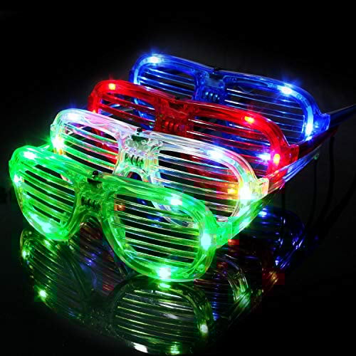 M.best Unisex Fashion Kunststoff Glow Light LED-Leuchte bis Shades Sonnenbrille Set von 4
