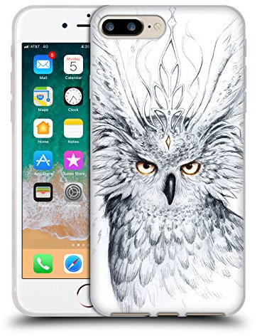 Head Case Designs Officially Licensed Jonas JoJoesArt Jödicke Owl Wildlife Soft Gel Case [Military Grade Protection] Compatible With Apple iPhone 7 Plus/iPhone 8 Plus